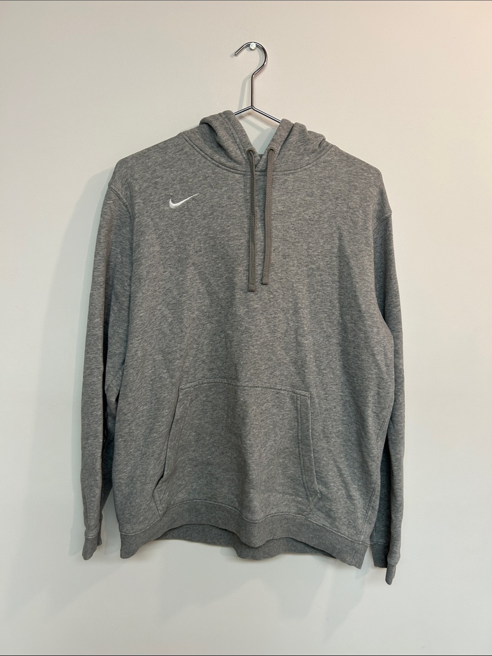Nike Gray Hoodie with White Swoosh - Classic Pullover